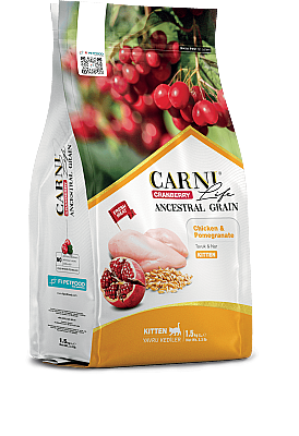 Carni Life Cranberry Ancestral Grain Kitten Tavuk Etli & Narlı Yavru Kedi Maması 5 Kg - 1