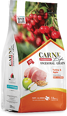 Carni Life Cranberry Ancestral Grain Puppy Hindi Etli & Elmalı Tüm Irklar Yavru Köpek Maması 12 Kg - 1
