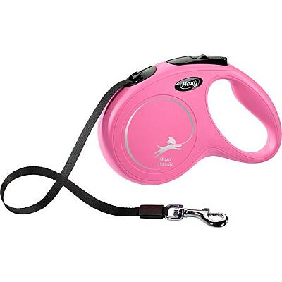 Flexi Classic Otomatik Şerit Gezdirme Tasması Medium 5 Metre Pembe - 1