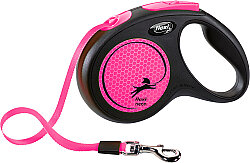 Flexi Neon Otomatik Şerit Gezdirme Tasması Medium 5 Metre Neon Pembe - Flexi