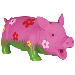 Trixie Köpek Çiçek Desenli Ses Çıkaran Domuz Oyuncağı 22 cm - Trixie